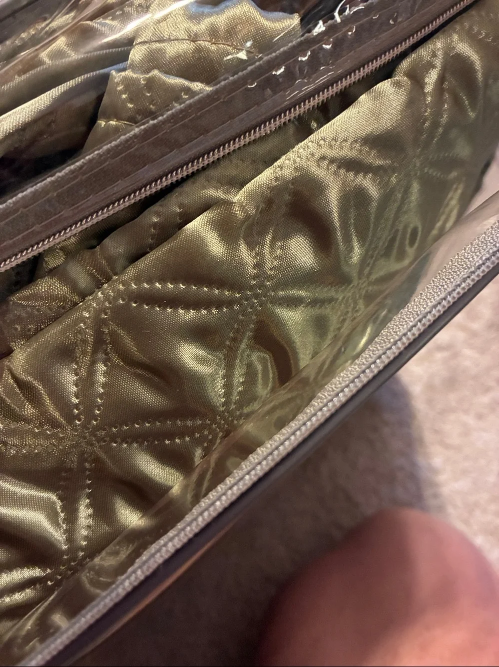 Mainstays Quilted Metallic Olive Green Quilt Set